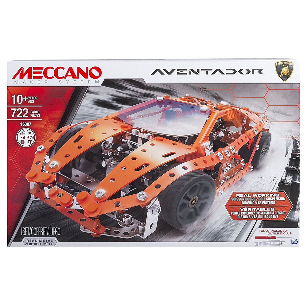 【Meccano 麥卡諾】藍寶堅尼Aventador超跑模型積木組 (STEAM教育玩具-探索真正的工程世界)