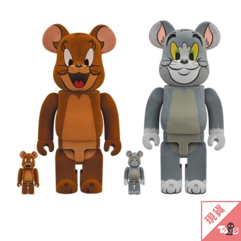 BE@RBRICK 庫柏力克熊TOM AND JERRY フロッキー 湯姆貓+傑利鼠植絨款 100％+&amp; 400％