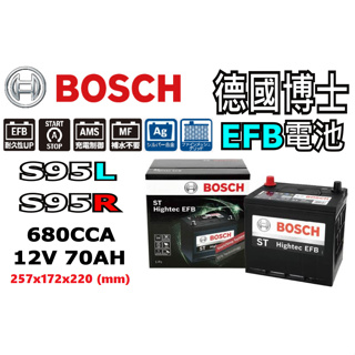 德國 BOSCH博世 S95L 105D26L S95R 105D26R EFB 汽車電瓶 怠速熄火 油電車電池 S95
