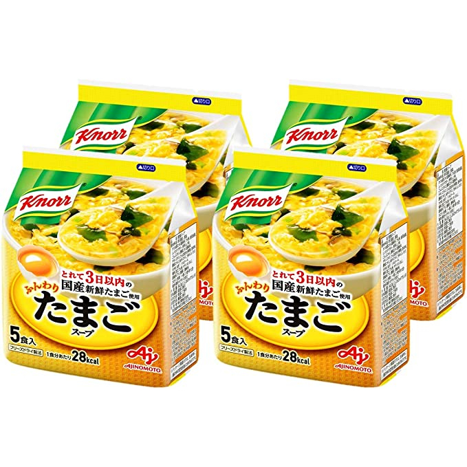 味之素 Knorr 即食蛋花湯 菠菜 減鹽 低熱 低糖 5袋（25小包）10袋（50小包） 日本直郵