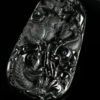 【寶兒】（美鐲鑒賞，請勿私拍）冰糯種墨翠魚牌吊墜天然玉石A貨年年有餘正品翡翠玉牌掛件