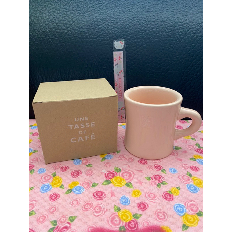 日本製 UNE TASSE DE CAFE 馬卡龍色 陶瓷馬克杯 咖啡杯 拿鐵杯 《杯身厚實》—粉紅色