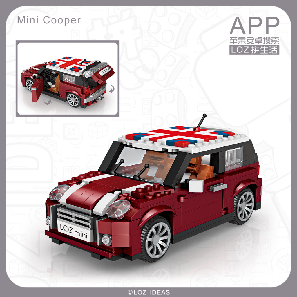 【樂爸積木玩具城】微型積木╳LOZ#經典還原#LOZ 1111 現貨 Mini Cooper 英國國旗