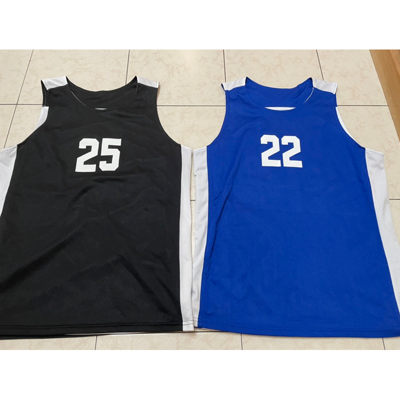 二手 雙面籃球衣 號碼 黑白 藍白