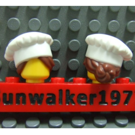 【積木2010】樂高 LEGO 紅棕色 丸子 頭髮 + 廚師 帽 甜點師傅 帽 / 71018 頭髮+帽子 (C-07)