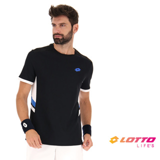 【LOTTO 義大利】男 專業網球T-SHIRT(黑-LT2187871CL)