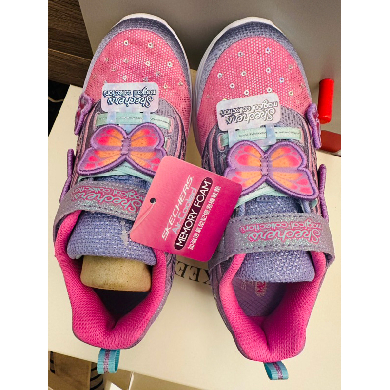 SKECHERS 女童蝴蝶運動鞋「全新正品」