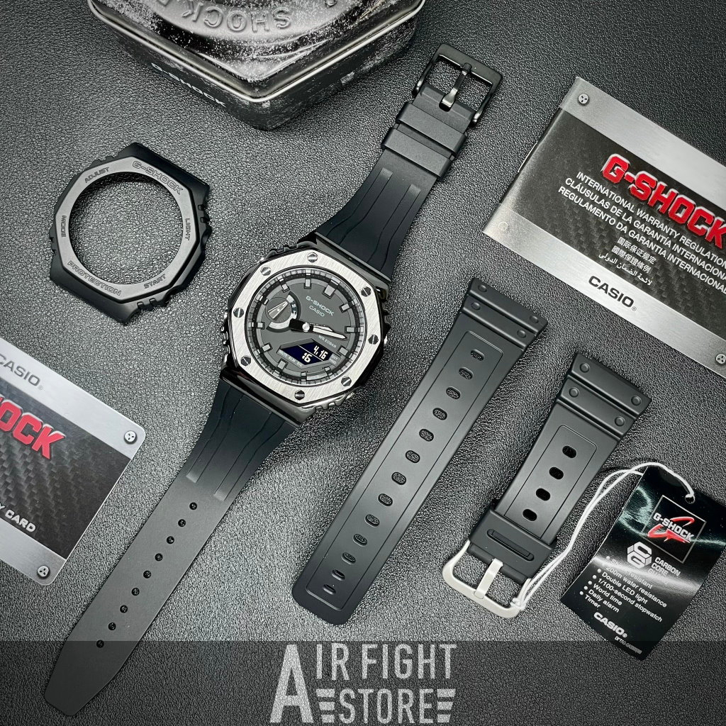 AF Store*G-SHOCK GA-2100改裝 GA-2100-1A1 初代AP 不鏽鋼 農家橡樹 黑魂 橡膠錶帶