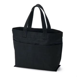 MUJI 無印良品【全新、黑】帆布橫型托特包 超實用👍
