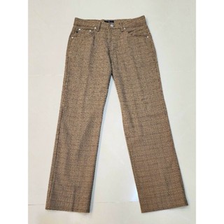 [全新正品] 義大利 TRUSSARDI JEANS 彈性直筒 修身 西裝褲 格紋 羊毛質感 精緻鈕扣 贈2GB隨身碟