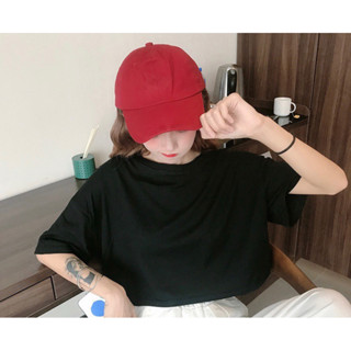 📍寬鬆 素色 黑色 橘色 短版上衣