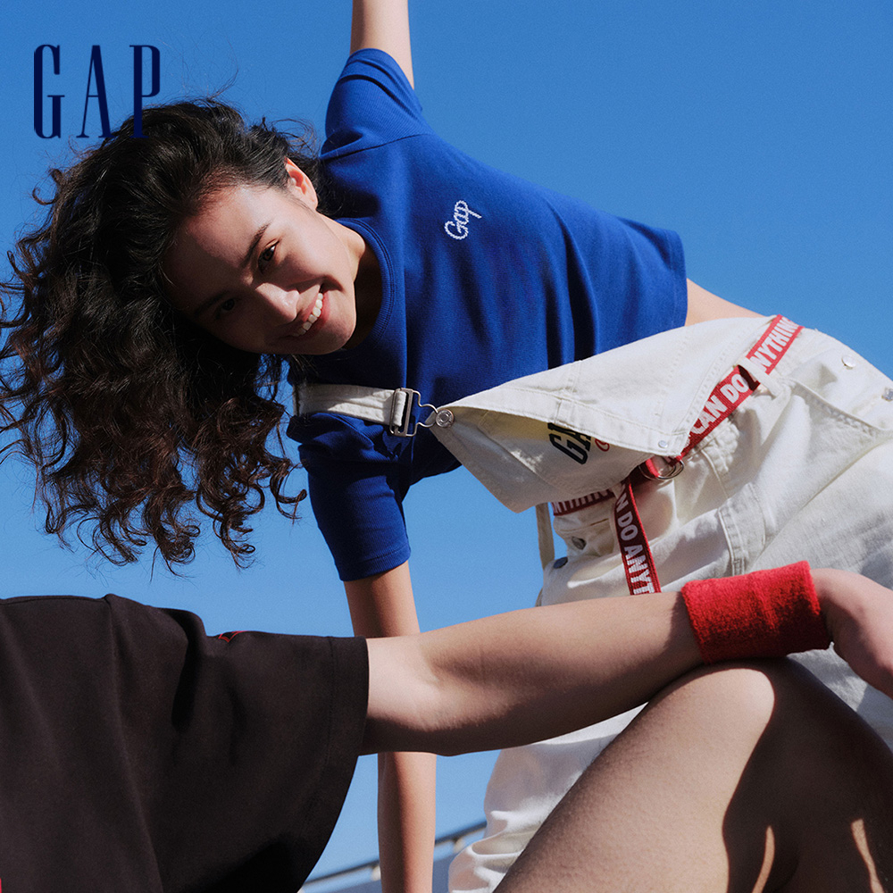 Gap 女裝 Logo輕薄短袖T恤 女友T系列-藍色(659475)