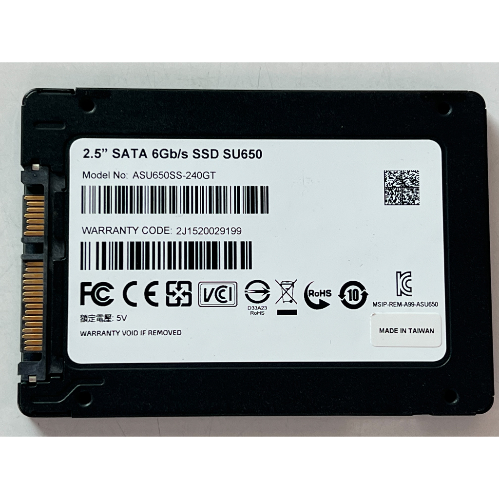 【阿佑電腦】2.5吋SSD固態碟/威剛/240GB/拆機良品