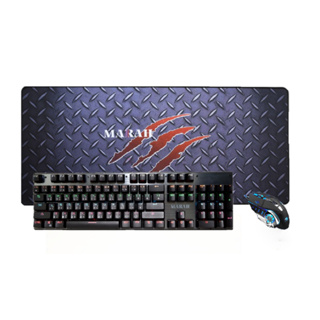 3件優惠組 機械鍵盤 鍵盤 青軸 黑軸 MARAH 電競鍵盤+腳本滑鼠+特大鼠墊 有線鍵盤 懸浮式 鍵盤