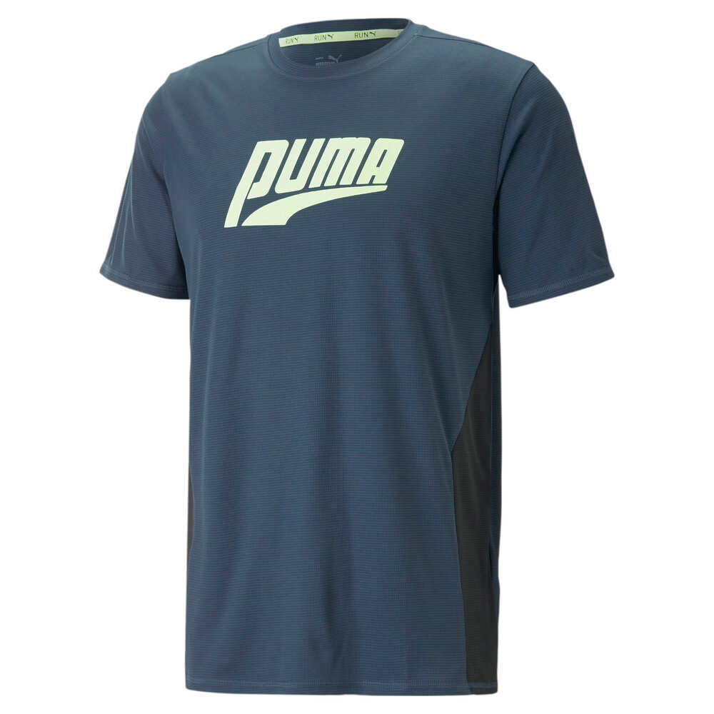 PUMA 短袖上衣 慢跑系列Run Fav圖樣 T恤 男 52339416 藍色
