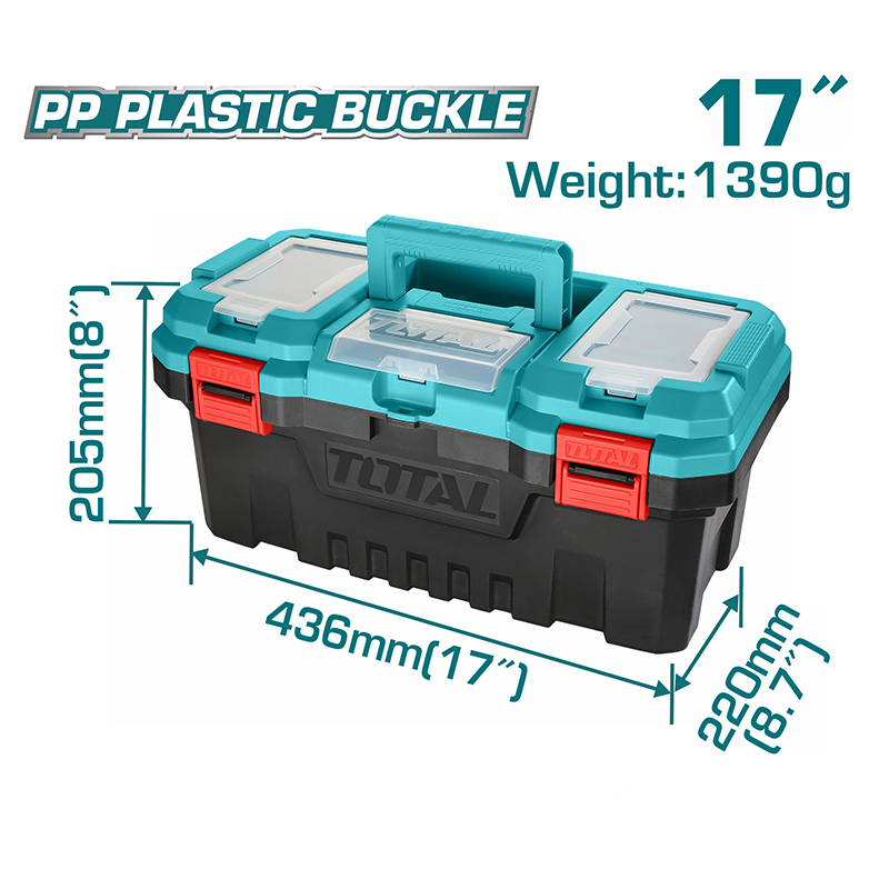 TOTAL 道達爾總工具 17吋塑膠工具箱 (TPBX0171) 耐重工具箱 工作箱!
