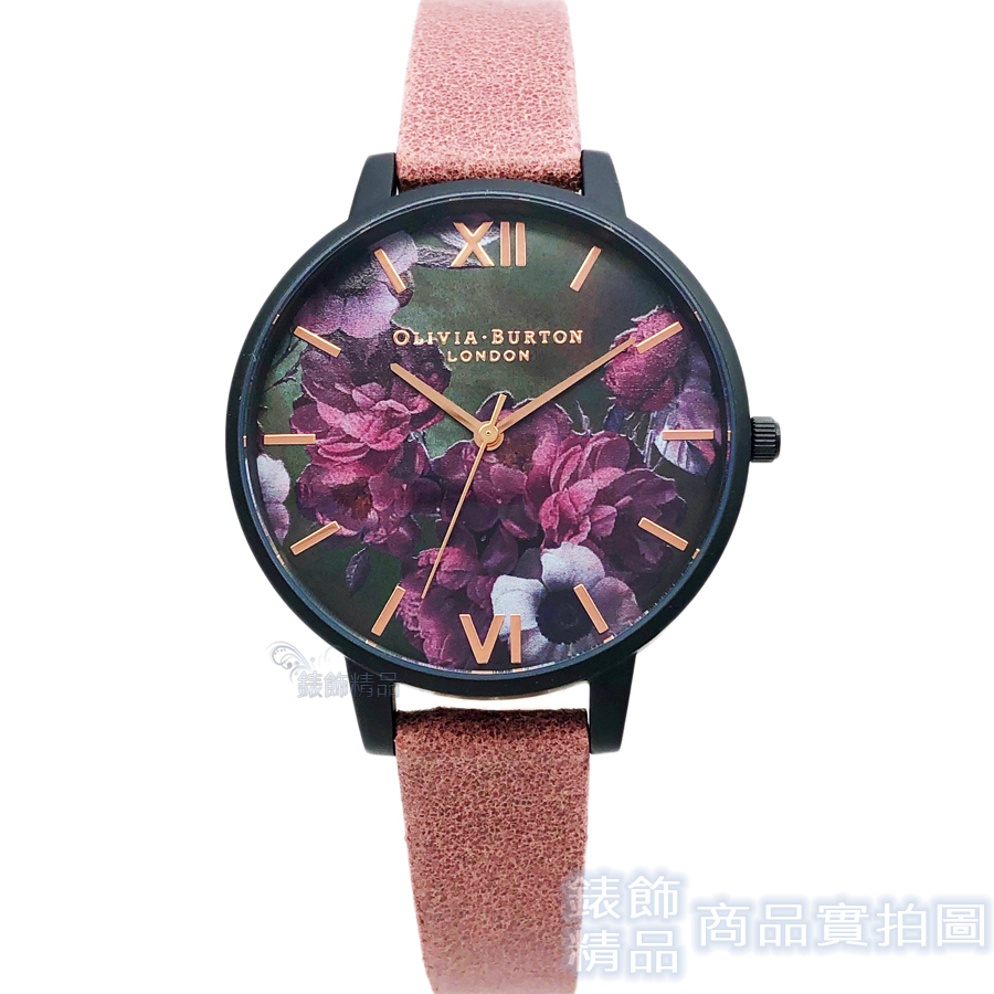 OLIVIA BURTON OB16AD38手錶 神秘愛戀 浪漫紫 甜美玫瑰色絨面皮帶 女錶 38mm【澄緻精品】