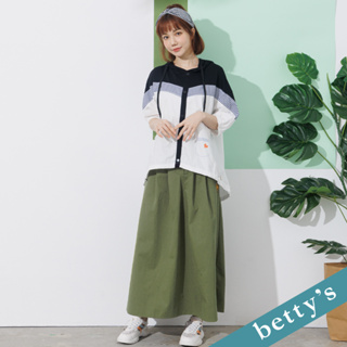 betty’s貝蒂思(21)小鹿鬆緊壓褶素色長裙(綠色)