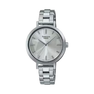 CASIO卡西歐 SHEEN SHE-4558D-7A 極簡霧面雙色錶盤腕錶 /銀面 32mm