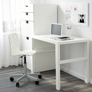 北歐工業LOFT風格經典IKEA宜家PÅHL書桌工作桌兒童桌/白色/96x58/高度可調/二手八成新/特$1680