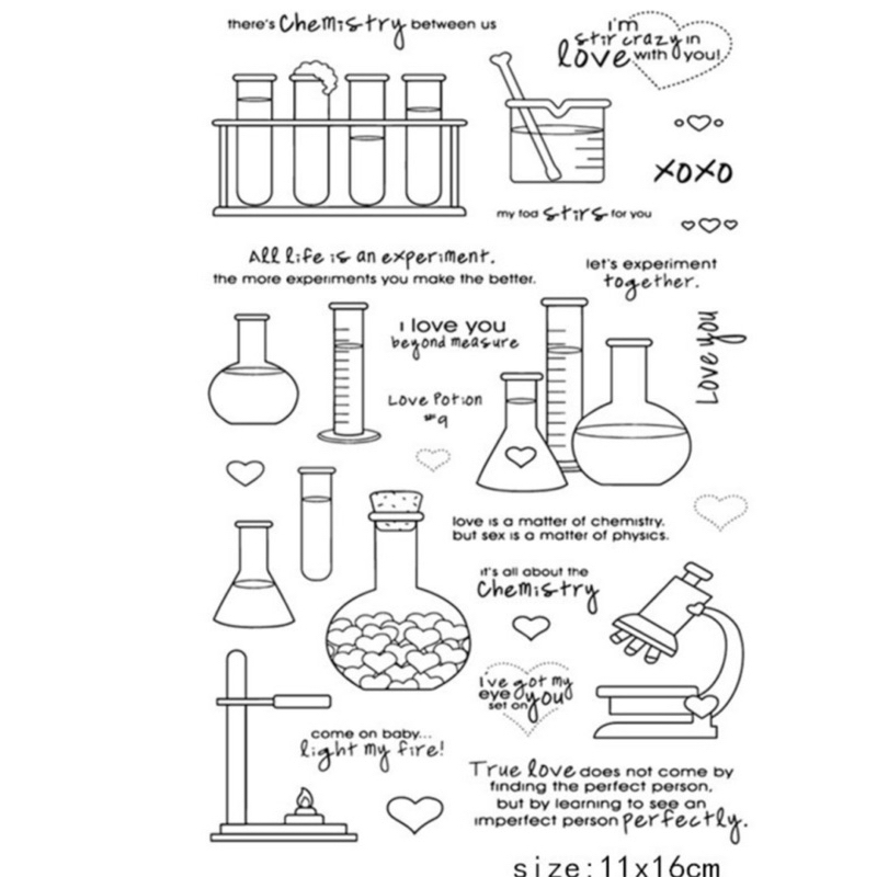 1015 科學實驗印章 實驗室系列 透明印章 水晶印章