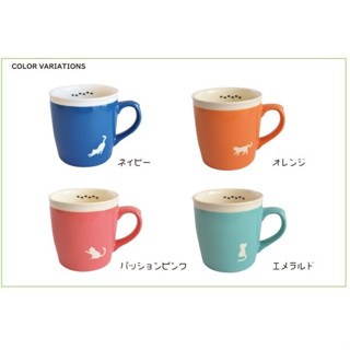 萌喵 現貨 日本製 美濃燒 4色 貓咪馬克杯 貓奴 雙色 陶瓷 馬克杯 杯子 牛奶杯 咖啡杯 貓肉球 貓掌 貓腳印
