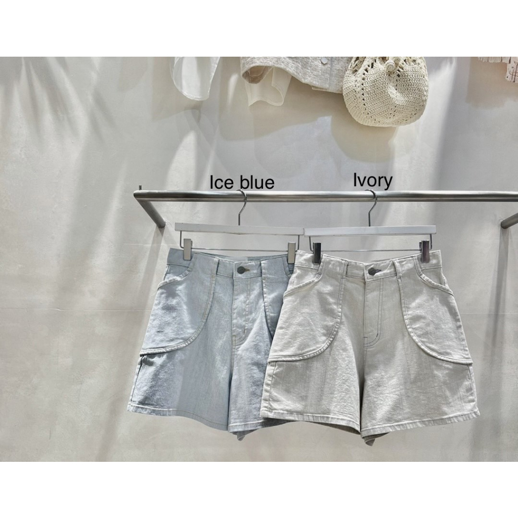 （現貨）⭐️韓國RARA女裝-淺色系棉質牛仔短褲⭐️