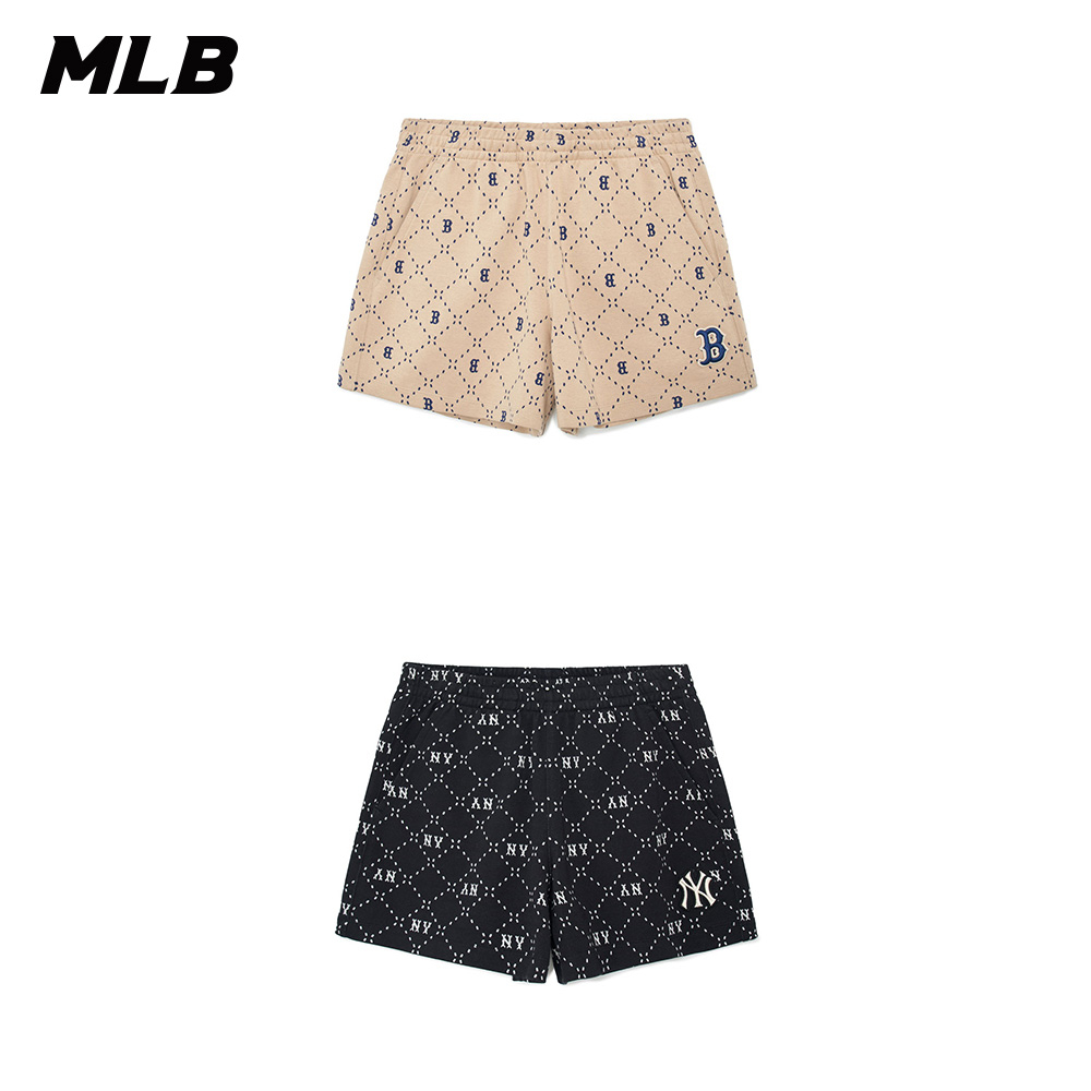 MLB 女版休閒短褲 MONOGRAM系列 紅襪/洋基隊 (3FSPM0133-兩色任選)【官方旗艦店】