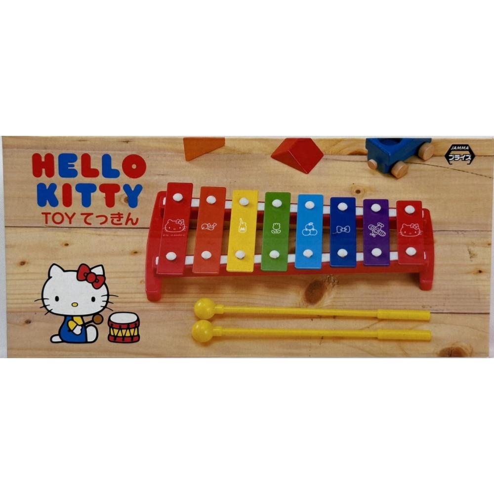 日本正版 日本景品 彩色 鐵琴 玩具 kitty 凱蒂貓 音磚 鐵琴玩具 樂器玩具 兒童玩具 禮物 生日