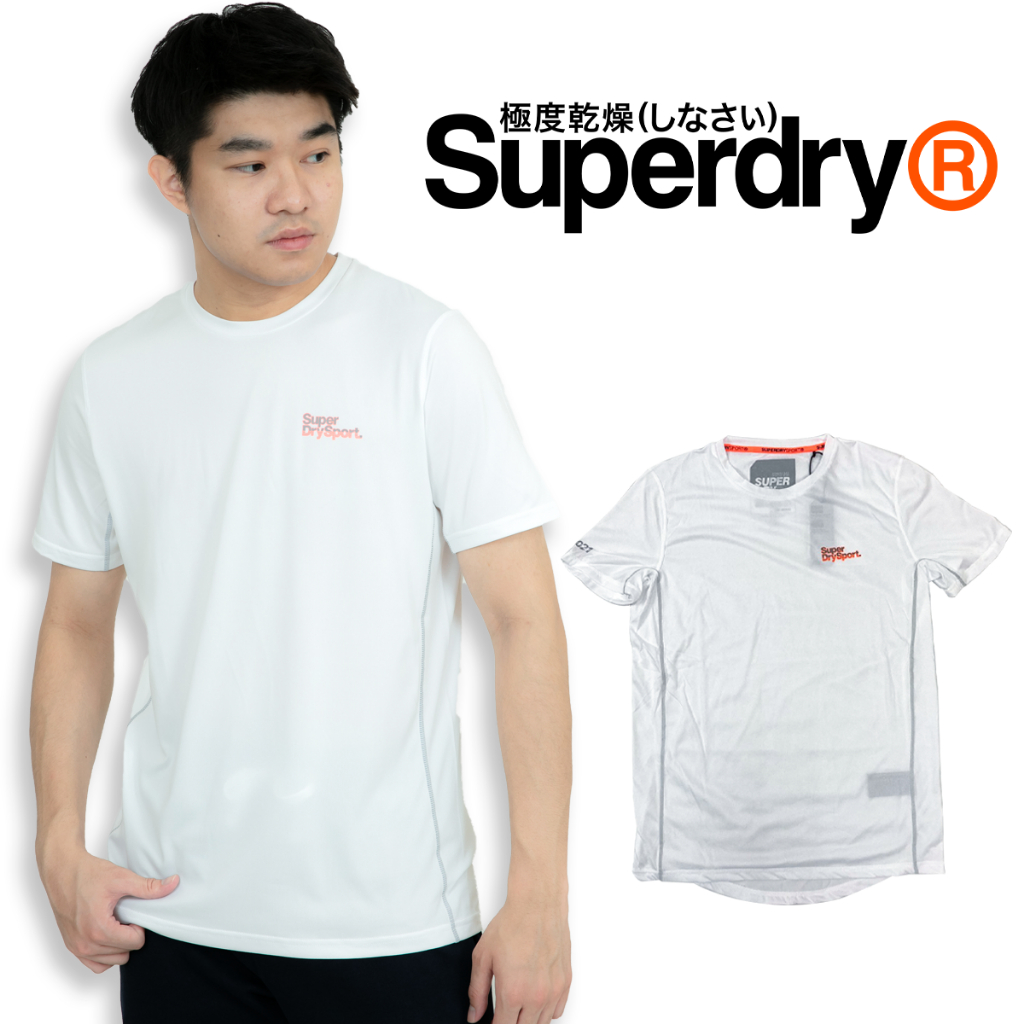 ⚡運動 極度乾燥 短T 白色 涼爽 多款 前短後長 圓領 男版 superdry 短袖  上衣 保證正品 #8026