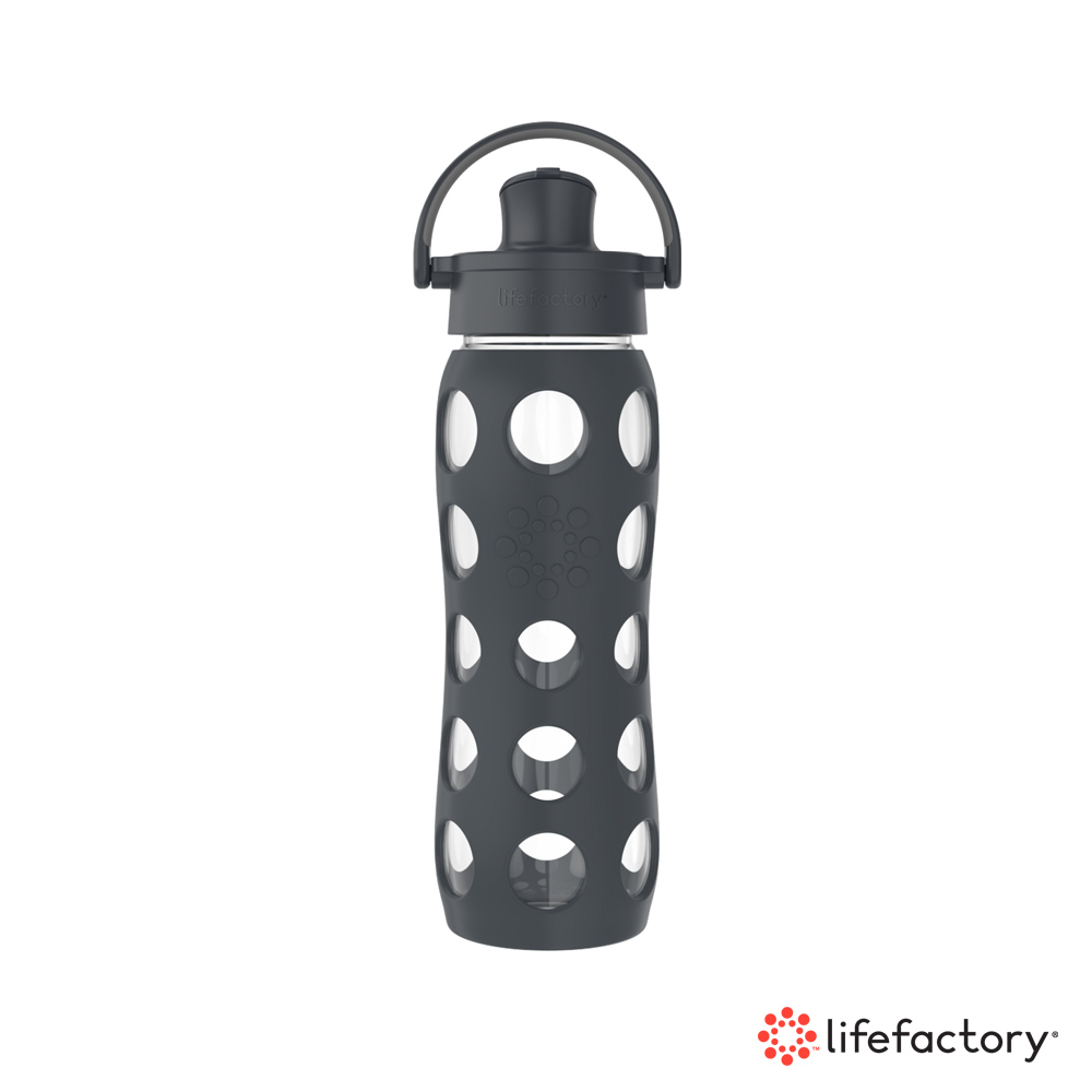 【lifefactory】黑色 掀蓋玻璃水瓶650ml(AFCN-650-BK)