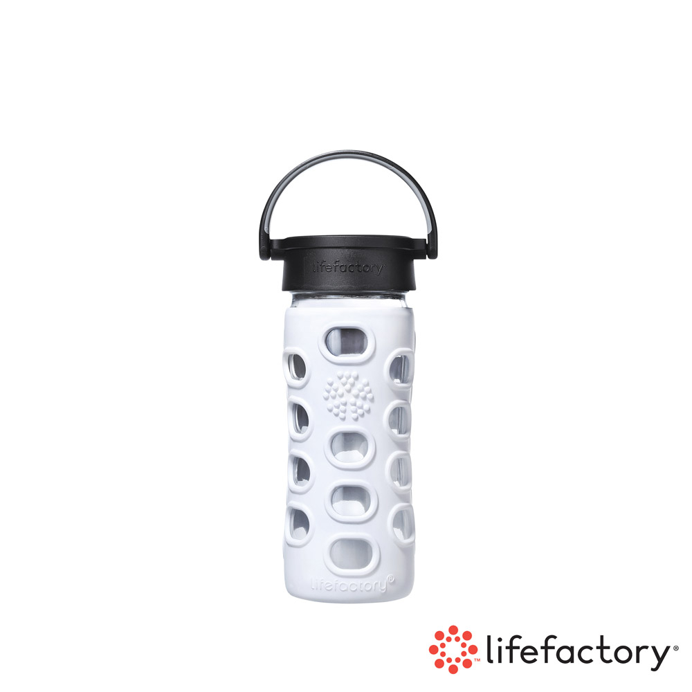 【lifefactory】白色 玻璃水瓶平口350ml(CLAN-350-WHB)