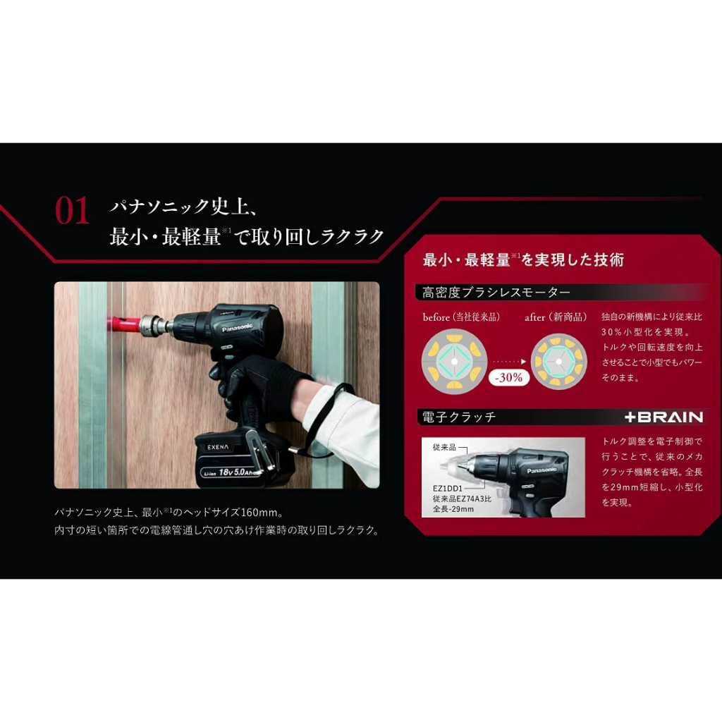 Panasonic國際牌EZ1DD1 無刷 衝擊 震動 起子機 電鑽 暴力機 *2附電池18V5.0