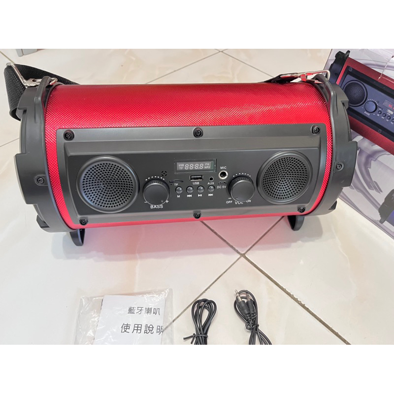 二手 SUB-5戶外重低音喇叭-紅色-藍芽音響 手提音響 戶外喇叭 音響 喇叭 藍牙喇叭 USB喇叭