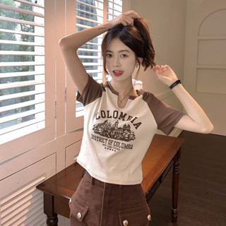 🌸MR🌸現貨🎉復古美式上衣 T-shirt 學院風(CL20405)