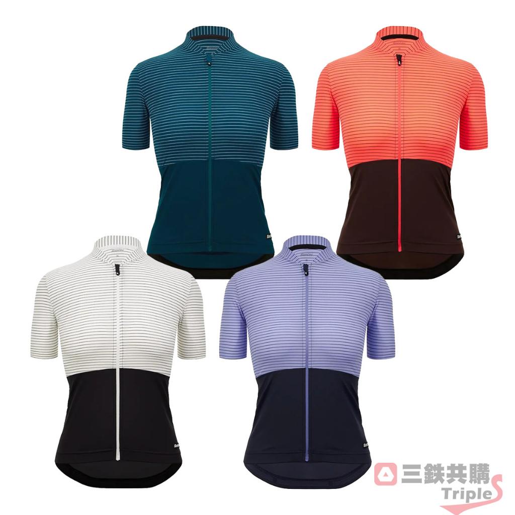 【三鉄共購】【SANTINI】女【色彩線條】女性短袖車衣 舒適合身-4色