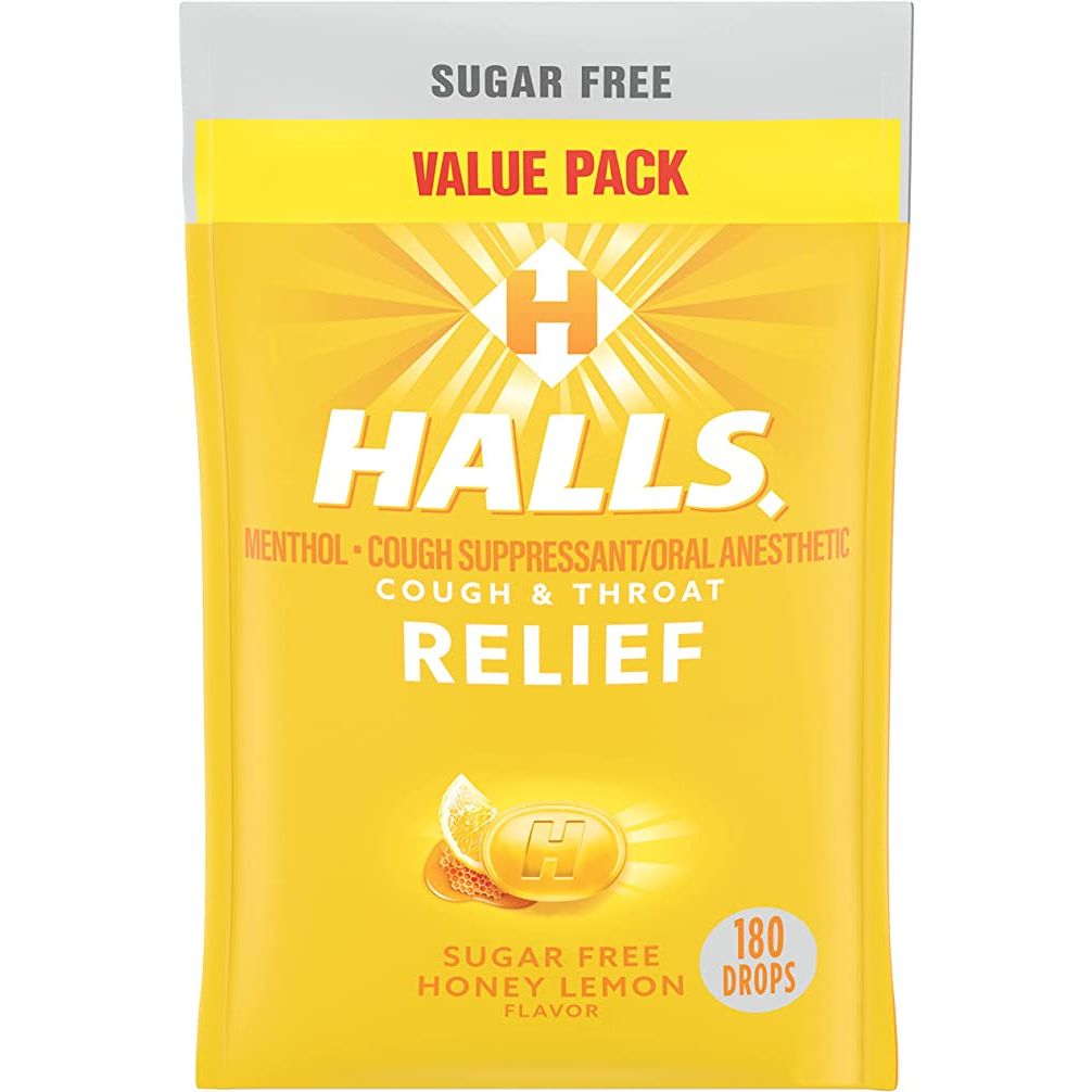 【現貨】美國HALLS 家庭號檸檬蜂蜜喉糖 180顆