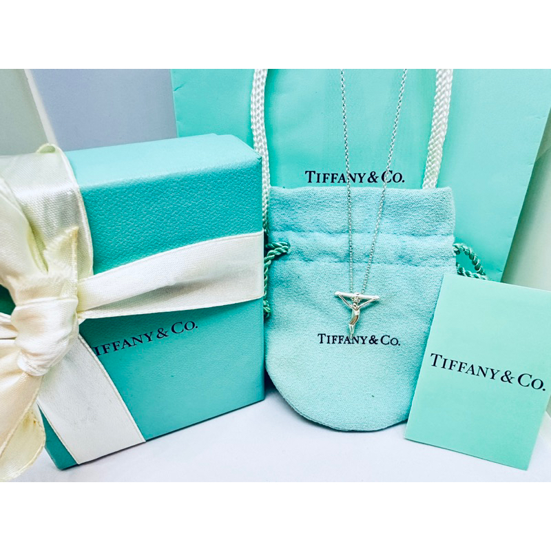 TIFFANY&amp;Co 耶穌十字架純銀項鍊