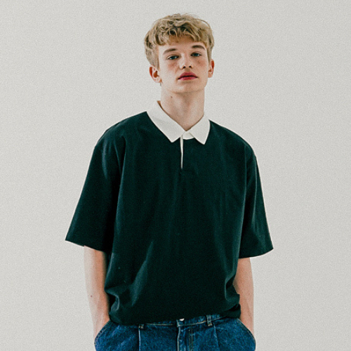 【WV PROJECT】Very Collar 翻領短袖T-Shirt 22SS 黑