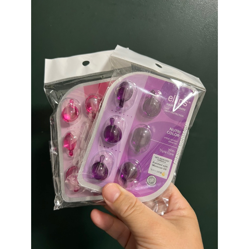 印尼 ellips 順髮油／膠囊式護髮油 紫色(1mlx6粒) 粉紅(1mlx6粒) 共二組