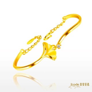 【J’code真愛密碼】✨送 質感包組✨銀來杏福 黃金手環 手鐲 9999純黃金 銀杏 單鑽 禮物 美鑫 23母親