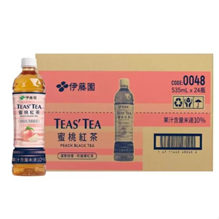 【🚚宅配只要$69/箱！】伊藤園 Teas' Tea 蜜桃紅茶 535毫升 X 24瓶 ✅Costco代購