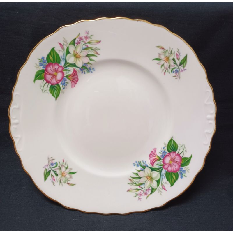💗 英國 Crown Royal Floral 骨瓷蛋糕盤（23cm)