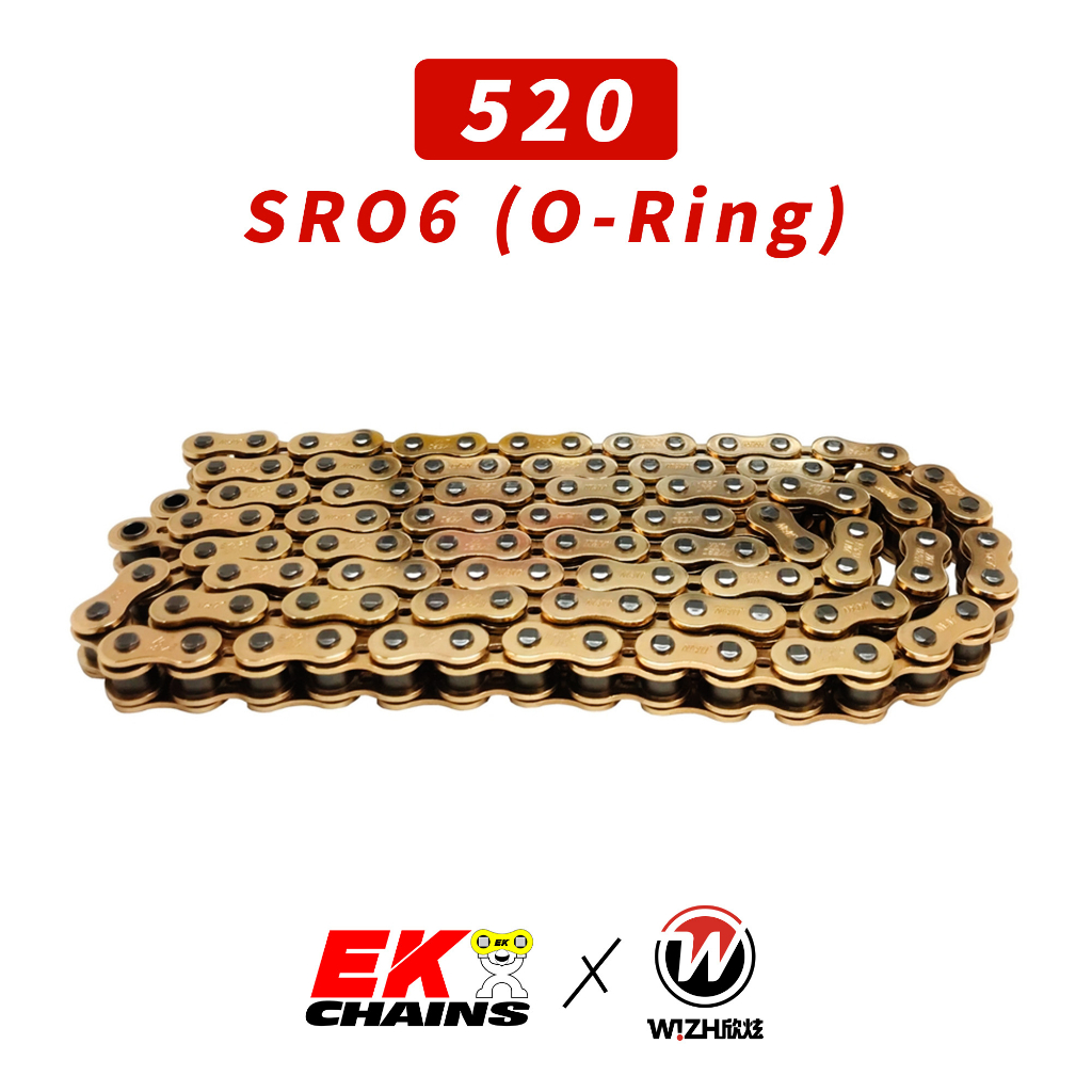 【EK】520｜SRO6系列 O-Ring型油封 120L 黃金｜油封鏈條 現貨｜W!ZH 欣炫