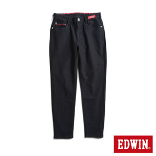 EDWIN 女款 東京紅360°迦績彈力機能錐形牛仔褲(黑色)