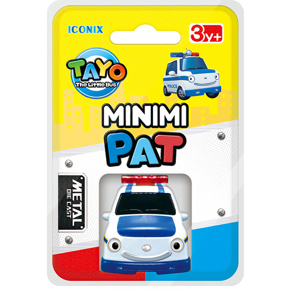 ☆勳寶玩具舖【現貨】ICONIX TAYO 迷你合金小巴士 派特 MINIMI PAT 警車