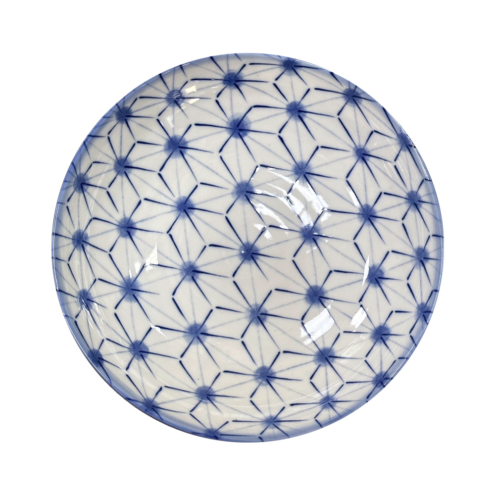 日本美濃燒 藍染麻紋湯盤《WUZ屋子》日本製碗盤 深盤 餐盤 碗盤 湯盤 日本製 盤子