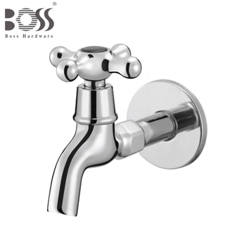 《BOSS》十字陶瓷長栓 D-2303 戶外龍頭 陽台水龍頭 十字把手造型 單冷水 鉻色 台灣製造