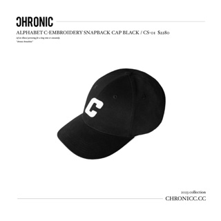 【CHRONIC】ALPHABET C-EMBROIDERY SNAPBACK CAP BLACK / CS-01