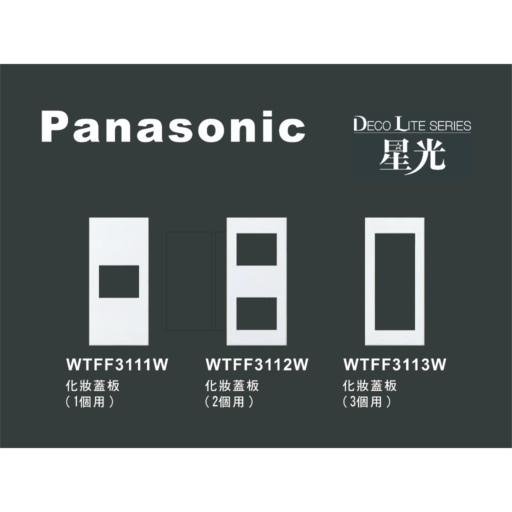 《海戰車電料》Panasonic國際牌 星光系列用化妝蓋板 WTFF3111W．3112W．3113W